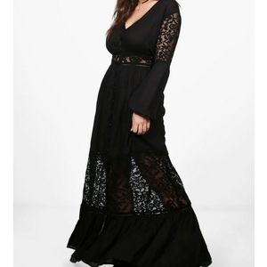 Boohoo lace insert maxi dress